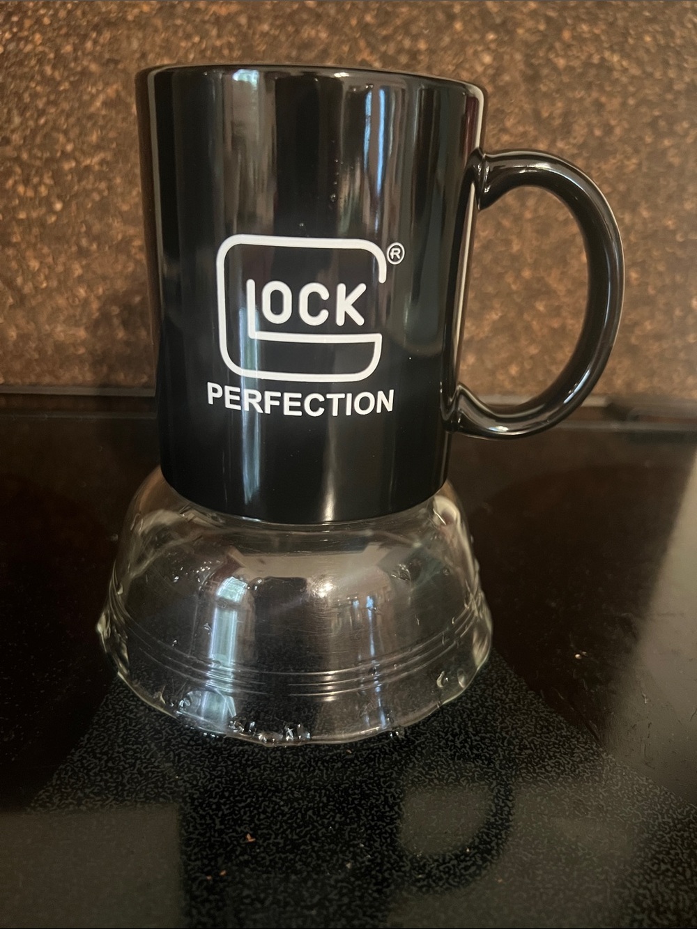 GLO Black Ceramic Coffee Mug with White Logo